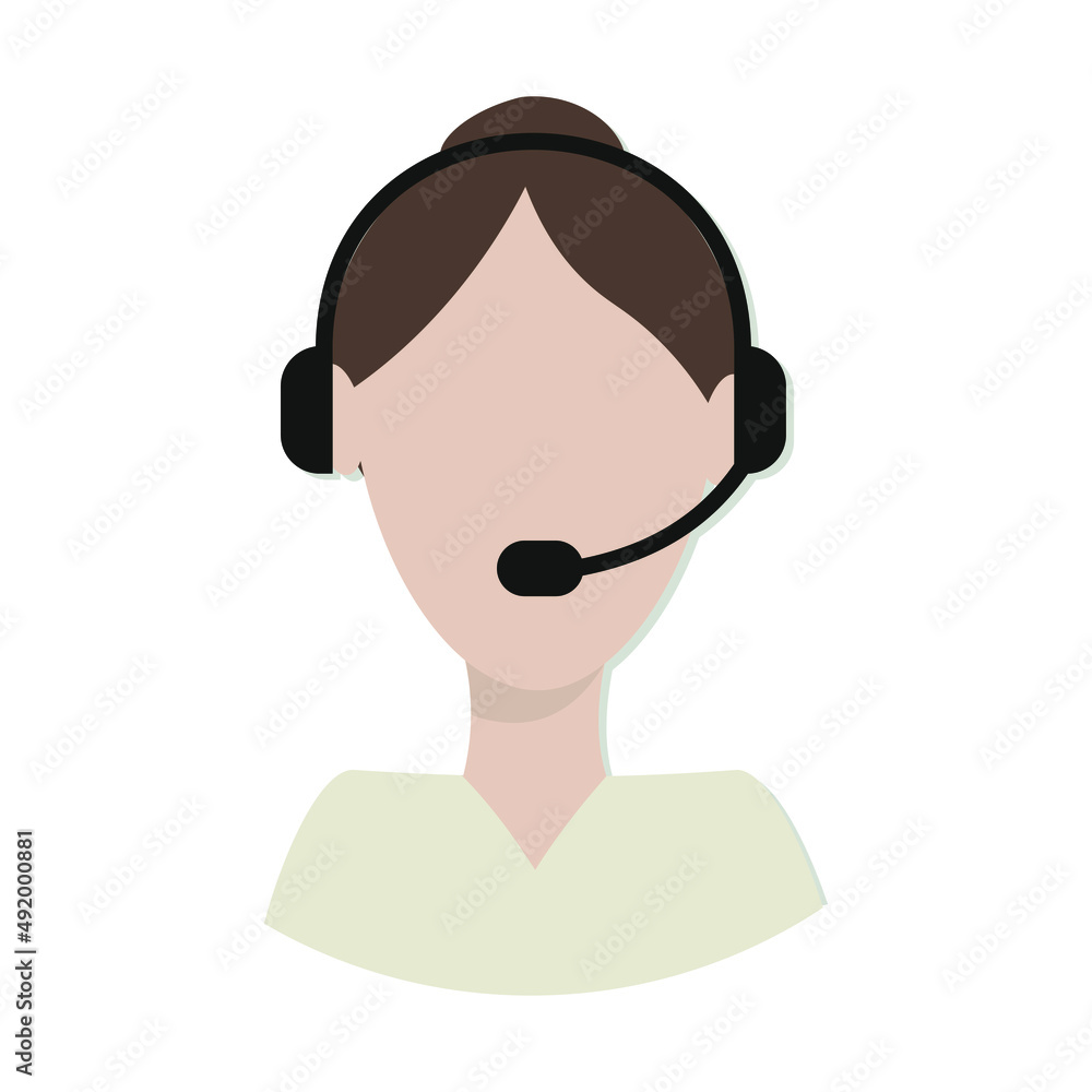 Customer service, hotline operators advising customers with a headset, technical support, call center, call processing system.