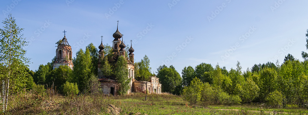 destroyed Orthodox church landscape destroyed Orthodox church landscape