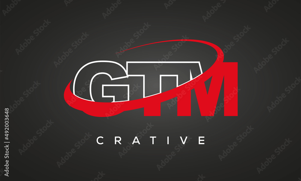 GTM creative letters logo with 360 symbol vector art template design GTM creative letters logo with 360 symbol vector art template design
