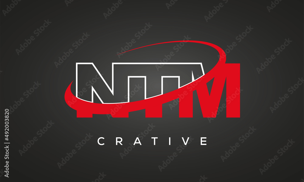 NTM creative letters logo with 360 symbol vector art template design NTM creative letters logo with 360 symbol vector art template design