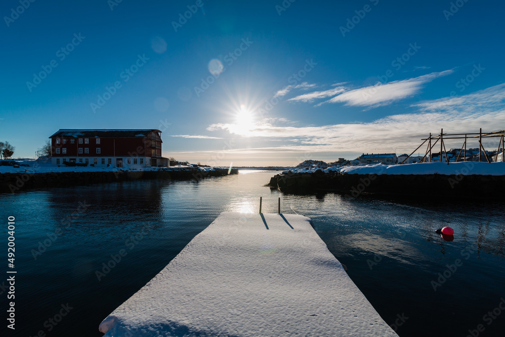 Obraz premium Lofoten in Norway - beautiful winter views