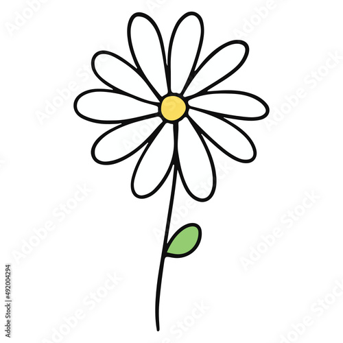 Flower hand-drawn and Spring flat color design © Apixsala