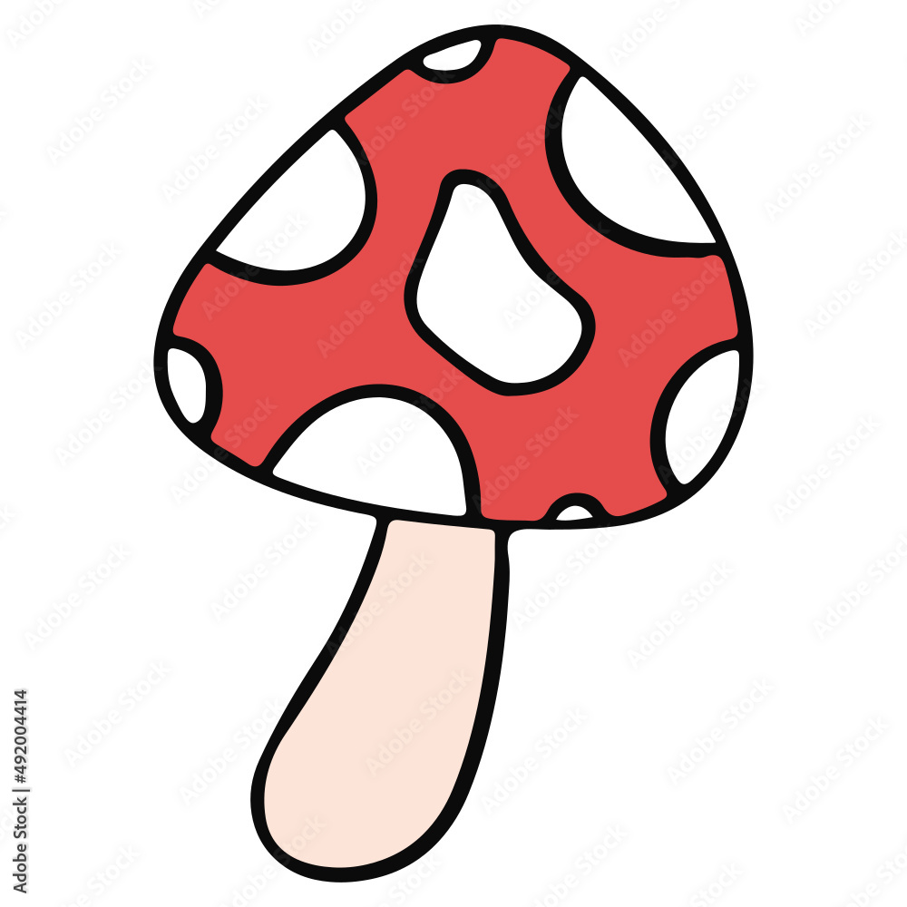 mushroom hand drawn flat color design mushroom hand drawn flat color design
