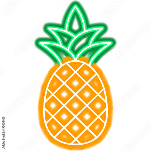 Pineapple Orange Fruit Neon