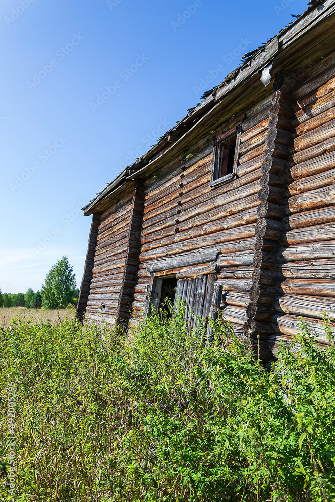 Obraz premium walls of wooden log houses