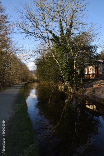 the canal going through Llangollen