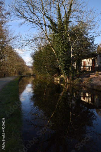 the canal going through Llangollen