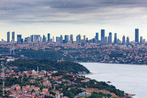 istanbul-turkey 07.15.2020 Dramatic clouds in the sky and remote view of Istanbul city
