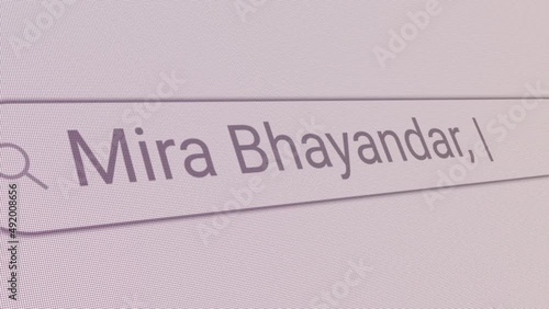 Search Bar Mira Bhayandar India 
Close Up Single Line Typing Text Box Layout Web Database Browser Engine Concept photo