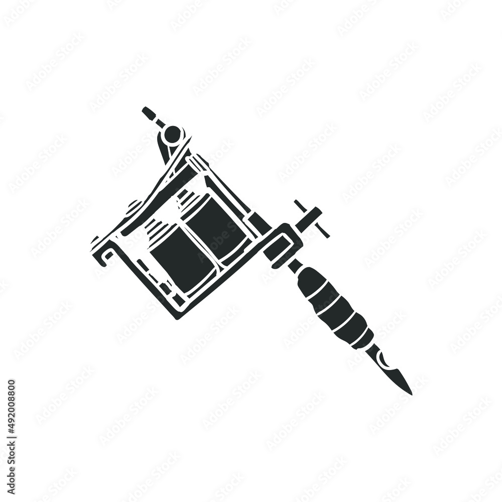 Silhouette tattoo machine Black and White Stock Photos  Images  Alamy