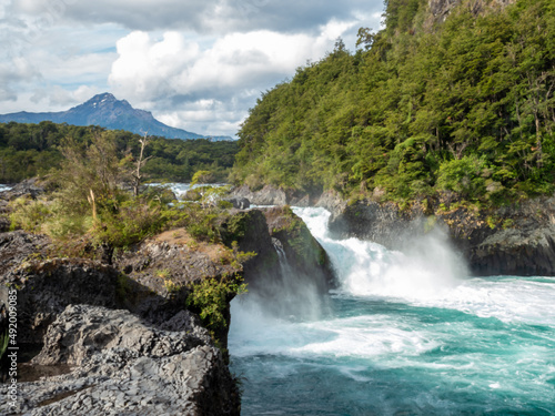 Petrohu   Waterfalls downstream from the Todos los Santos Lake  Vicente Rosales National Park  Puerto Varas  Chile