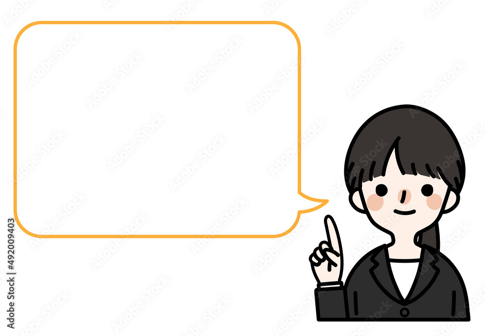 人物アイコンセット_女性_吹き出し 人物アイコンセット_女性_吹き出し