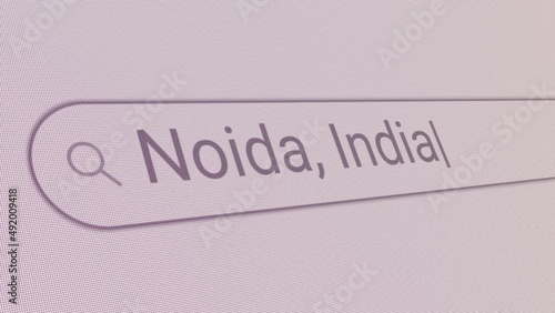 Search Bar Noida India 
Close Up Single Line Typing Text Box Layout Web Database Browser Engine Concept photo