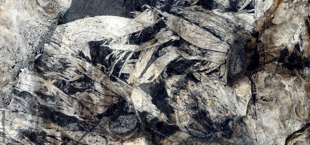 Naklejka premium abstract landscape of the deserts of Africa from the air emulating the shapes and colors of the apocalyptic dystopian landscapes, 