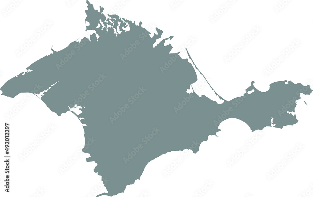 Fototapeta premium Gray flat blank vector administrative map of the Ukrainian autonomous republic of CRIMEA, UKRAINE