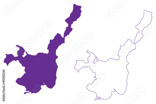Ishigaki island (Japan, East Asia, Japanese archipelago, Yaeyama Islands) map vector illustration, scribble sketch Ishigaki map photo