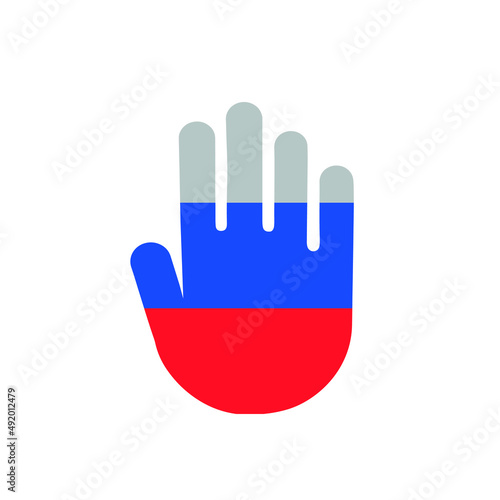Stop hand. Flag of the Russian Federation