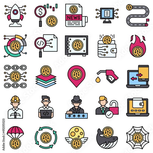 DeFi filled icon set 2, vector illustration