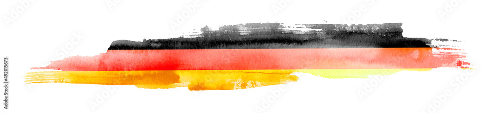 Obraz premium Germany. German flag painted with watercolor on paper