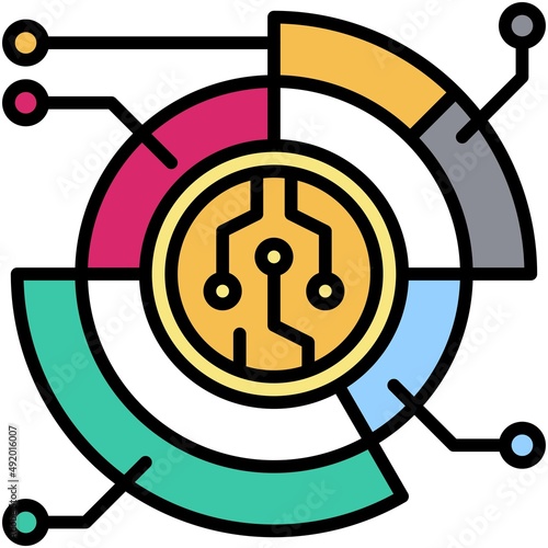 Tokenomic icon, DeFi related vector illustration