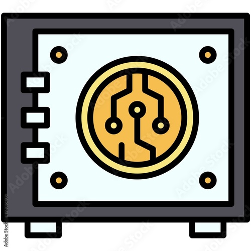 Vault icon, DeFi related vector illustration