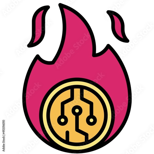 Burn icon, DeFi related vector illustration
