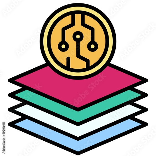Layer icon, DeFi related vector illustration