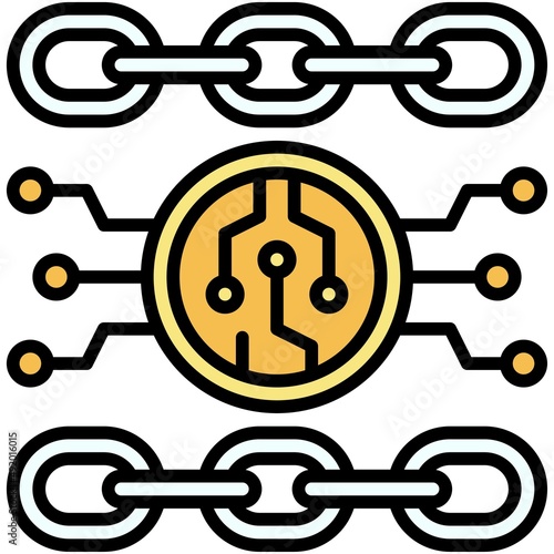 Chain icon, DeFi related vector illustration
