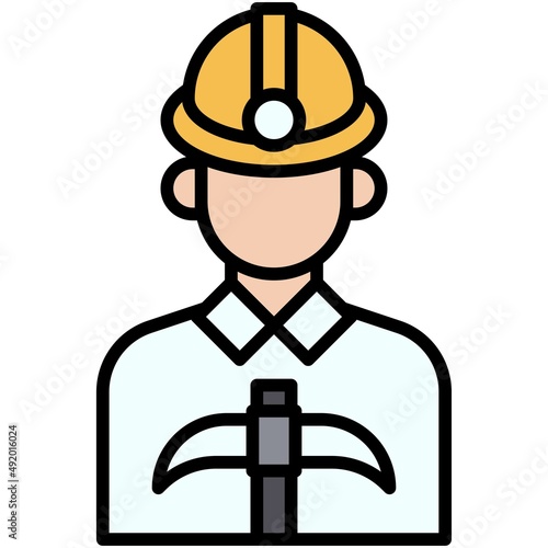 Miner icon, DeFi related vector illustration