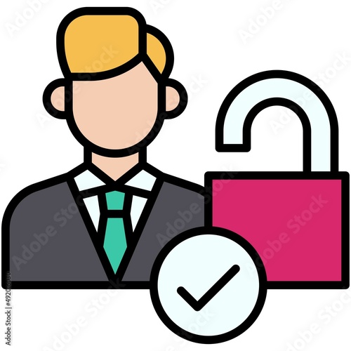 Permission icon, DeFi related vector illustration