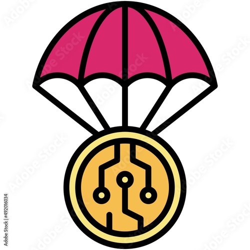 Airdrop icon, DeFi related vector illustration