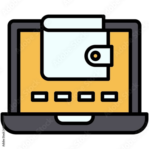 Digital wallet icon, DeFi related vector illustration