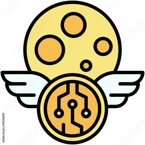Moon icon, DeFi related vector illustration
