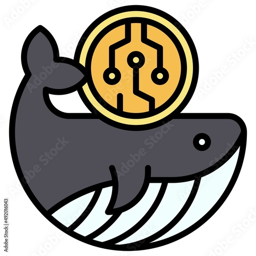 Whale icon, DeFi related vector illustration