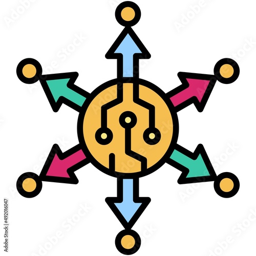 Decentralized finance icon, DeFi related vector illustration