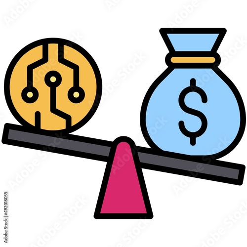Leverage icon, DeFi related vector illustration