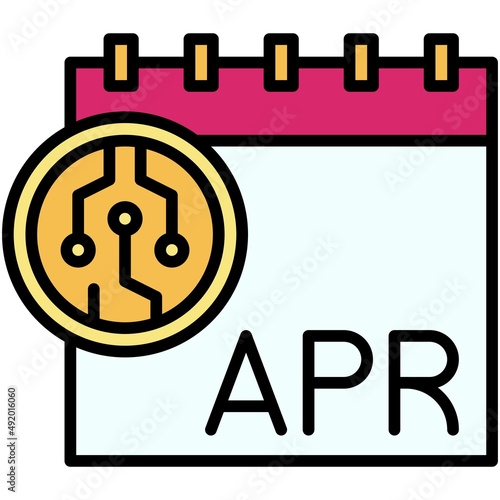 Annual percentage rate icon, DeFi related vector illustration