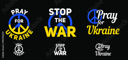 Pray for Ukraine – abstract concept for political conflict with the Ukrainian national flag. Pray for Ukraine freedom, peace and end of war.