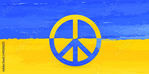 Pray for Ukraine – abstract concept for political conflict with the Ukrainian national flag. Pray for Ukraine freedom, peace and end of war.
