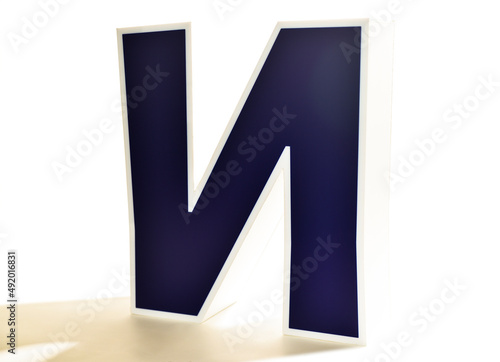 alphabet, voluminous blue letters on a light background