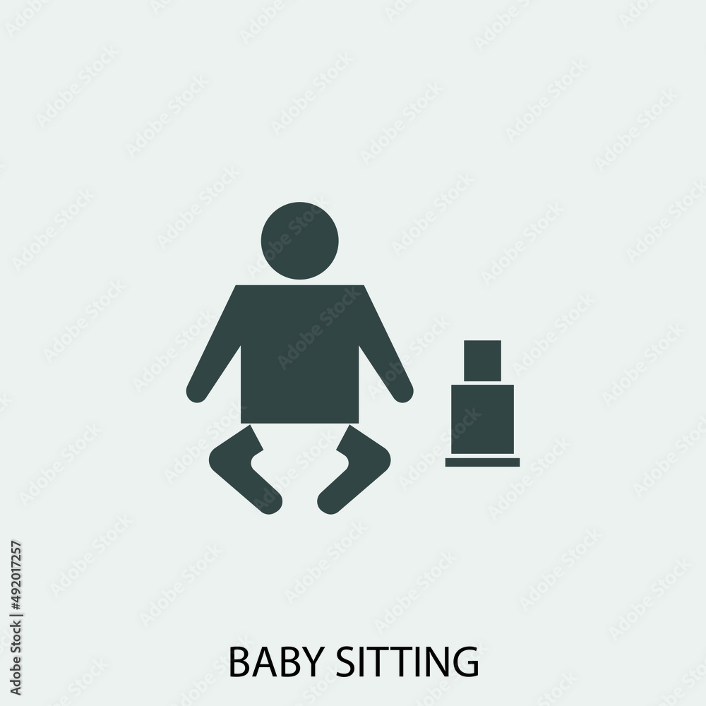 Baby_sitting vector icon illustration sign Baby_sitting vector icon illustration sign