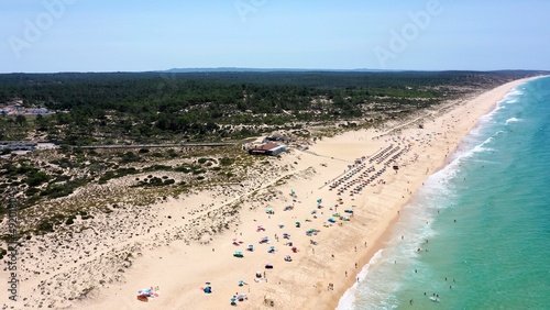 Photos beach of Pego seen from sky and ocean in a sunny day