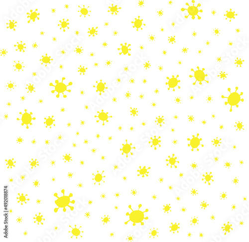 Stars set, hand-drawn yellow illustration