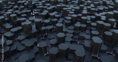 3D hexagon tiles landscape made in Blender