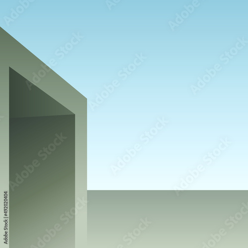 interior design background simple modern building with sky illustration architecture style wall with floor