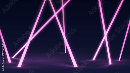 Dark background with pink neon tubes