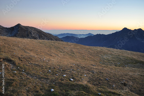 Sunset on Val Seriana. Italian Alps photo
