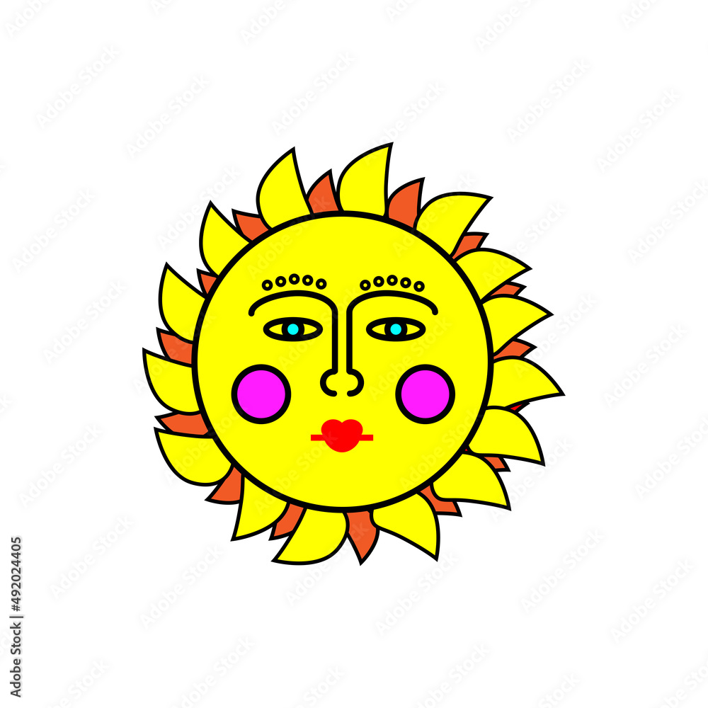 Red sun maiden sign. Spring eps ten Red sun maiden sign. Spring eps ten