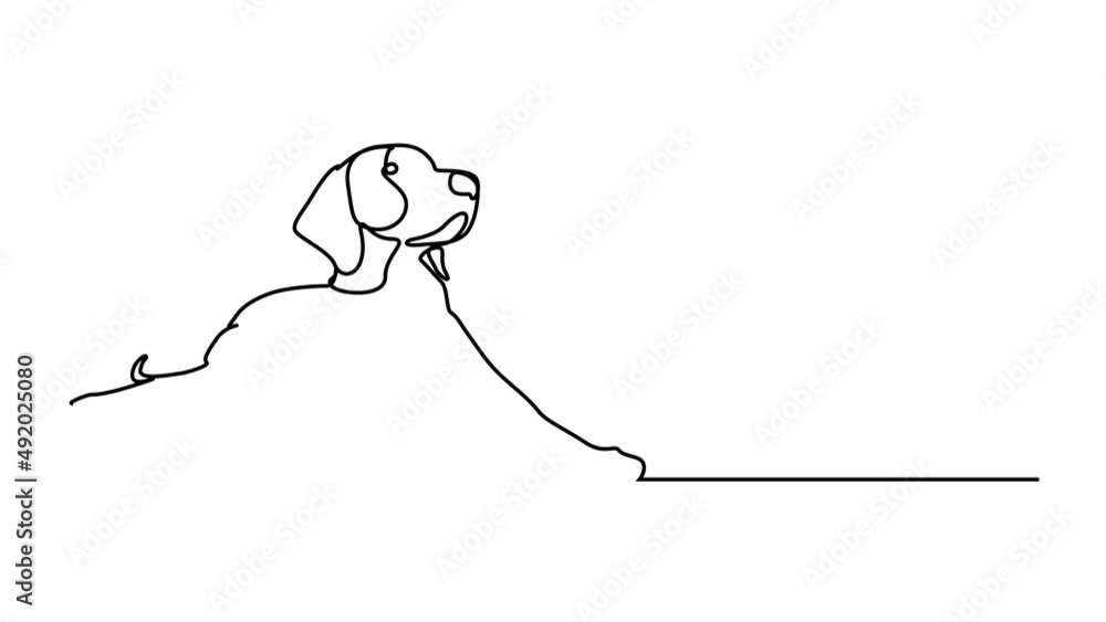 Dog drawing vector using continuous single one line art style isolated ...