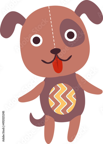 Brown Dog Animal with Cute Snout as Sewed Stuffed Toy for Kids Playing